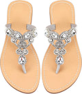 Women's Rhinestone Flat Sandals for Summer Beach and Outdoor