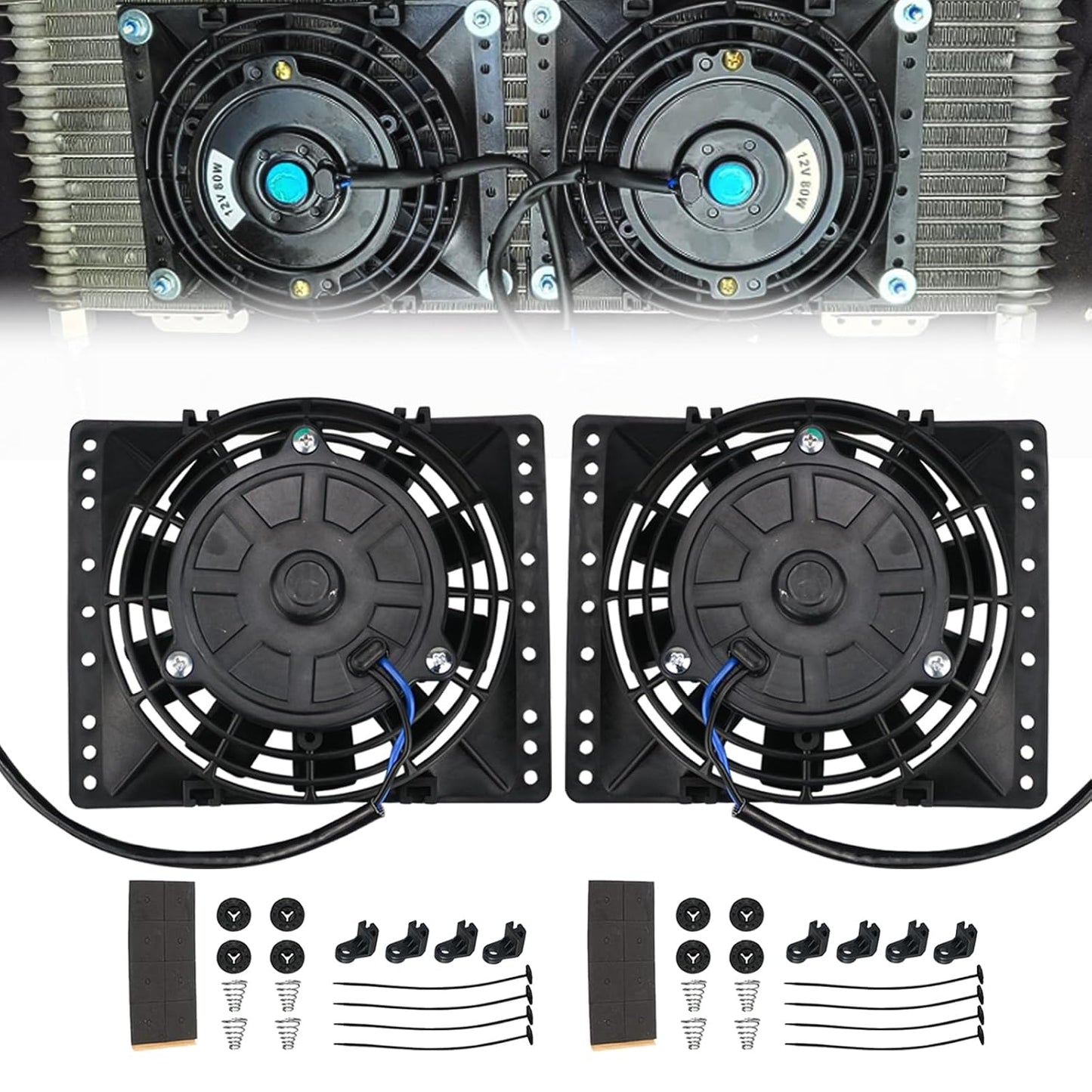 6 Inch Slim Push Pull Electric Cooling Fan Kit for Radiators