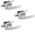 Passage Door Handle 3-Pack Keyless Satin Nickel - Reversible Levers
