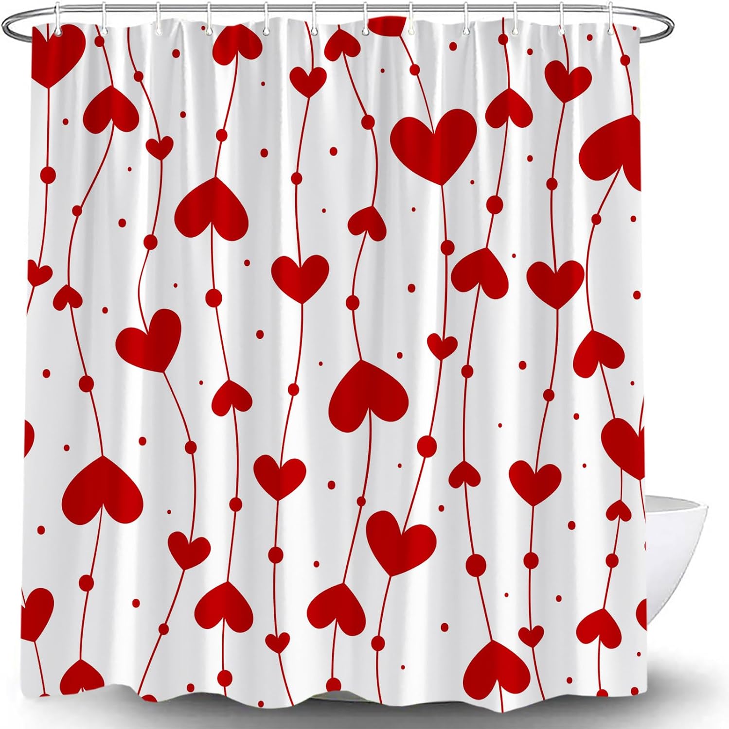 Romantic Valentine's Heart Shower Curtain