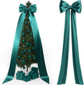 118x28 in Extra Large Green Satin Christmas Tree Topper Bow - Giant