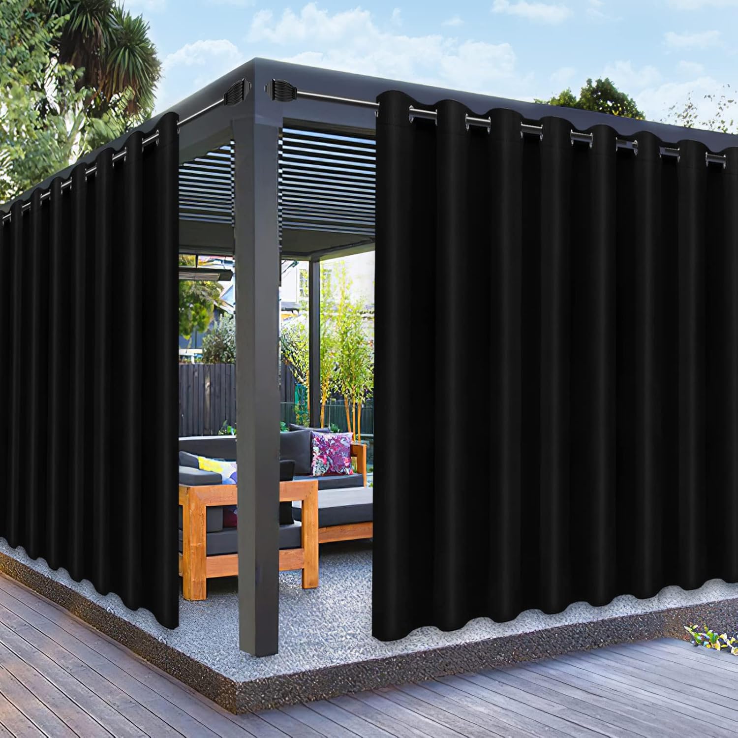 PureFit Outdoor Curtains for Patio Waterproof and UV Resistant