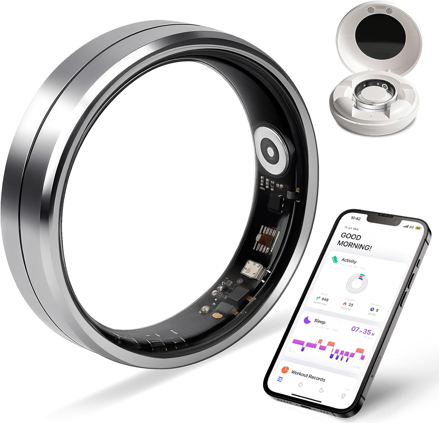 Smart Ring Health Tracker for Men and Women, 5ATM Waterproof