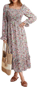 Dokotoo Women's Boho Floral Maxi Dress for Casual 2025 Style