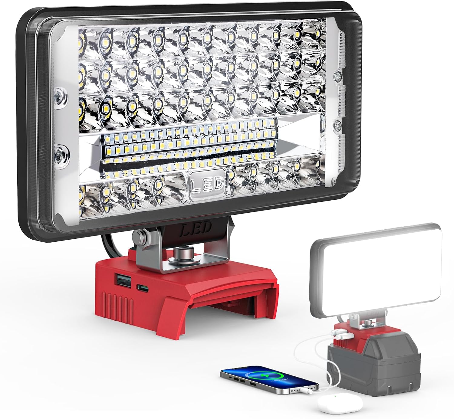 Ecarke LED Work Light 100W 10000 Lumens for Milwaukee 18V Users
