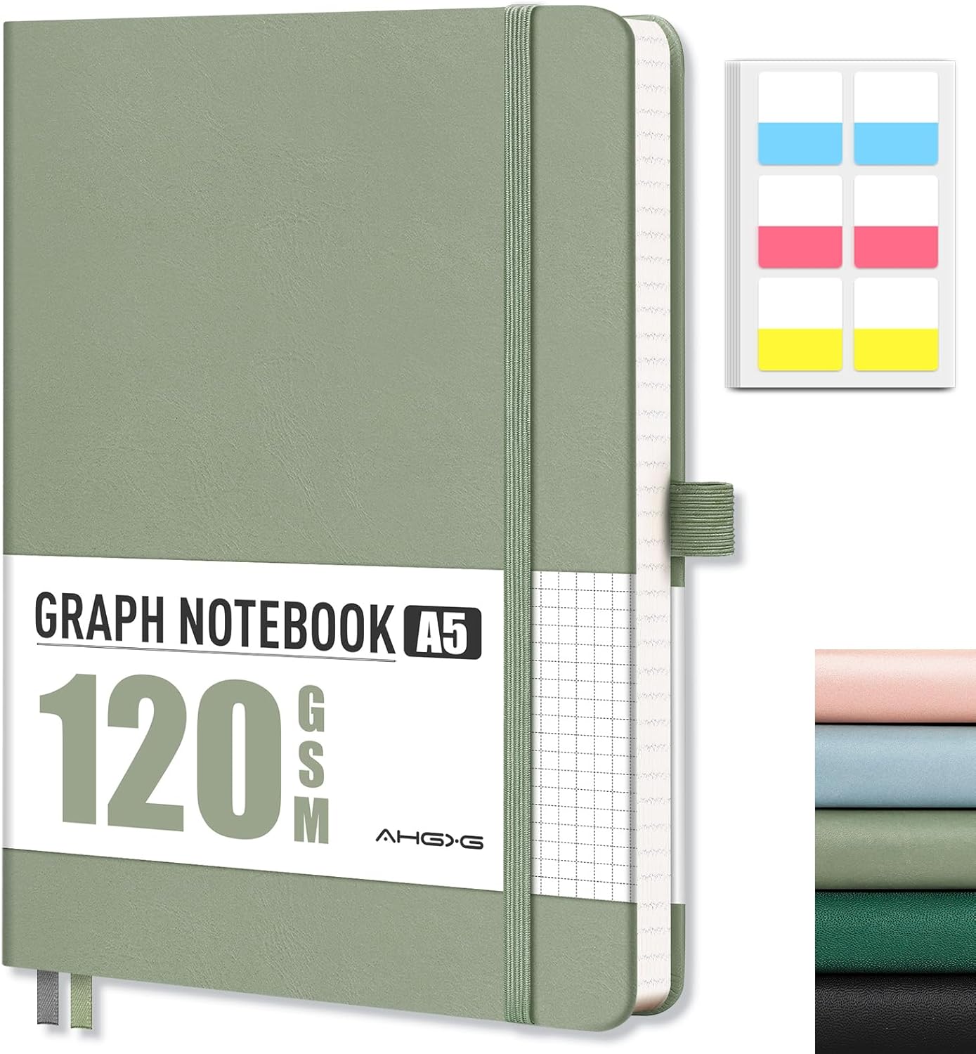 Premium Grid Notebook - 120 GSM, Leather, A5