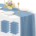 Elegant 12 Pack 10FT Dusty Blue Pearl Table Runners for Events