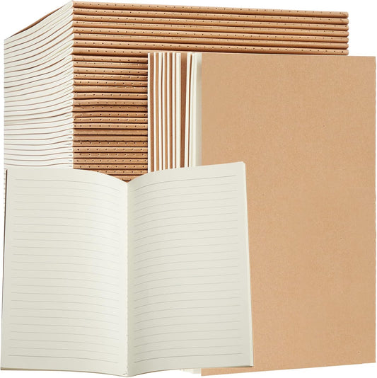 72 Pack A5 Softcover Brown Notebooks - Ideal for Writing!