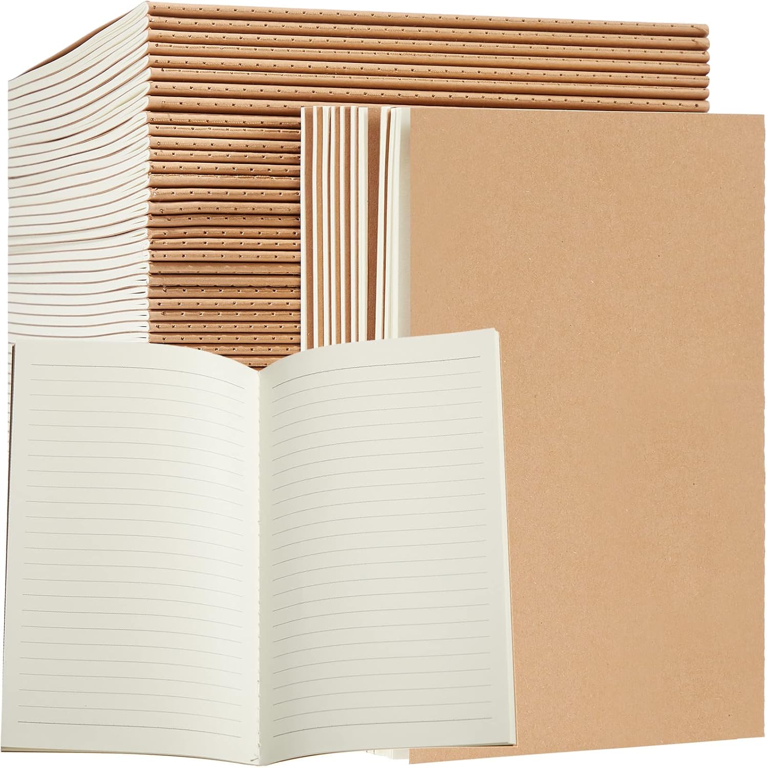 Kraft Paper Notebook Journals 72 Pack for Writing and Sketching