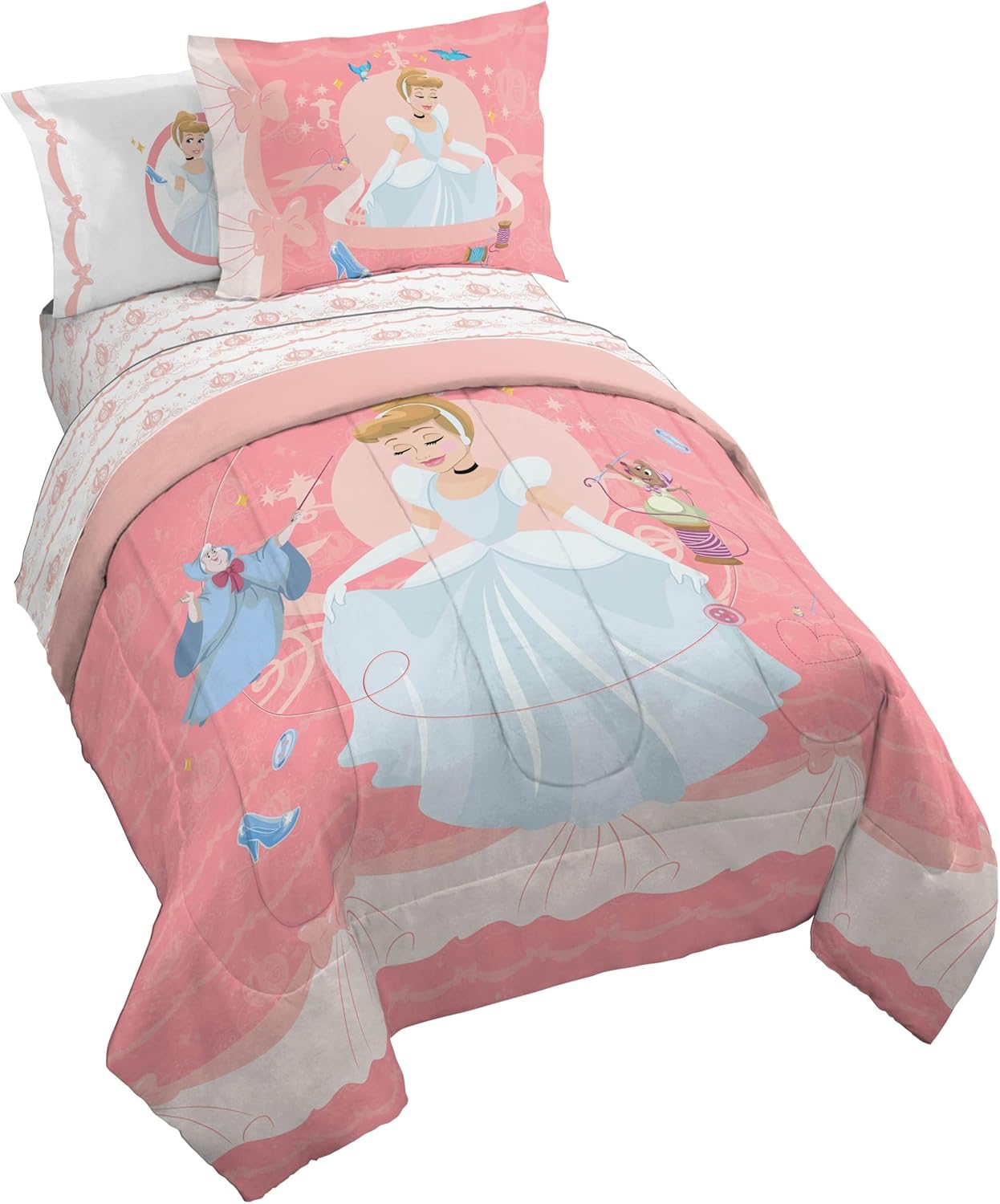 Cinderella Kids Comforter Set with Sheets and Pillow Covers