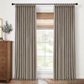 Pinch Pleated Blackout Curtains 108 in - Full Blackout Linen Look