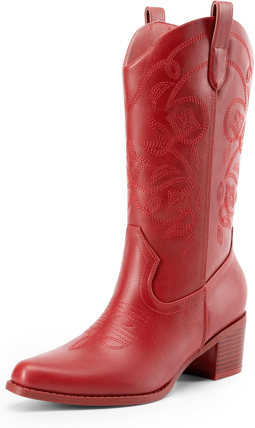 DREAM PAIRS Cowboy Boots for Women with Stylish Embroidery