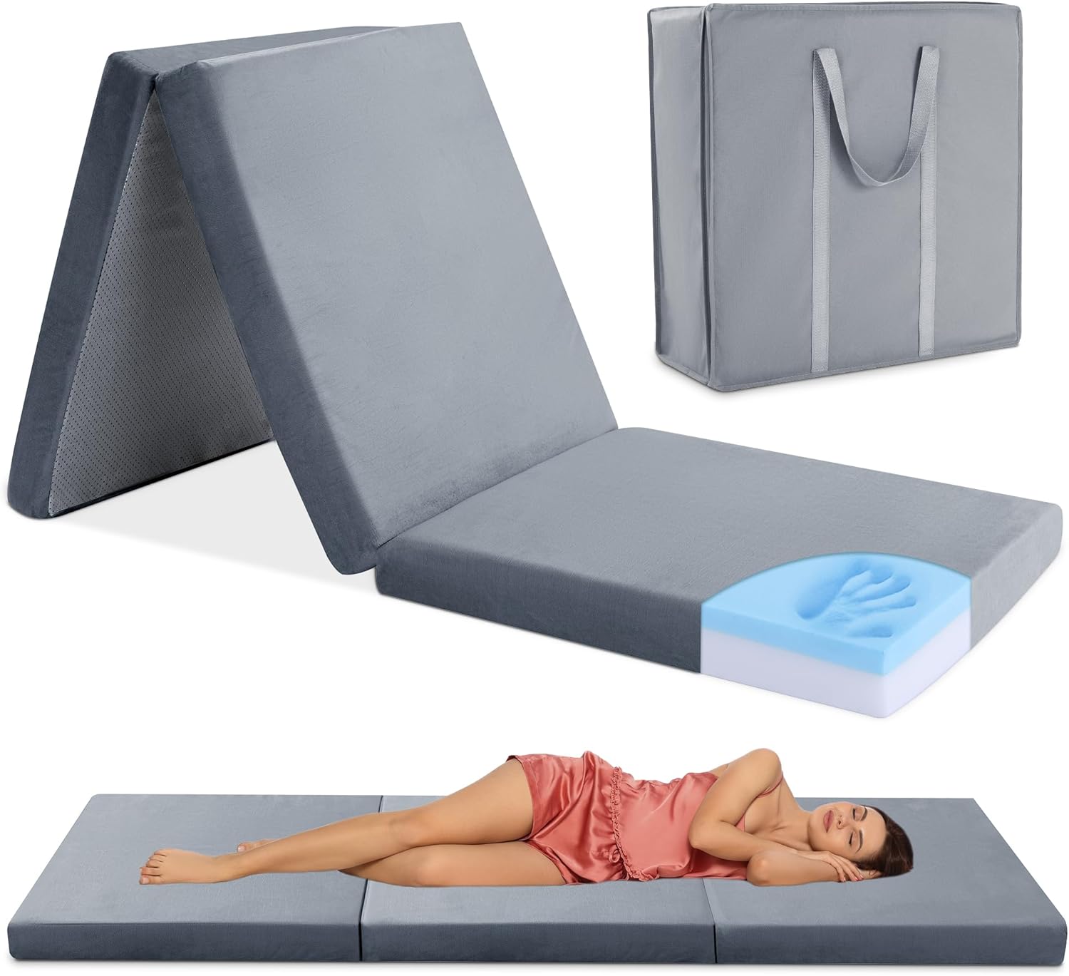 HOMBYS Tri Folding Camping Mattress - Comfy Outdoor Sleep