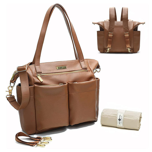 Miss Fong Leather Diaper Bag Tote - Ultimate Organization & Style