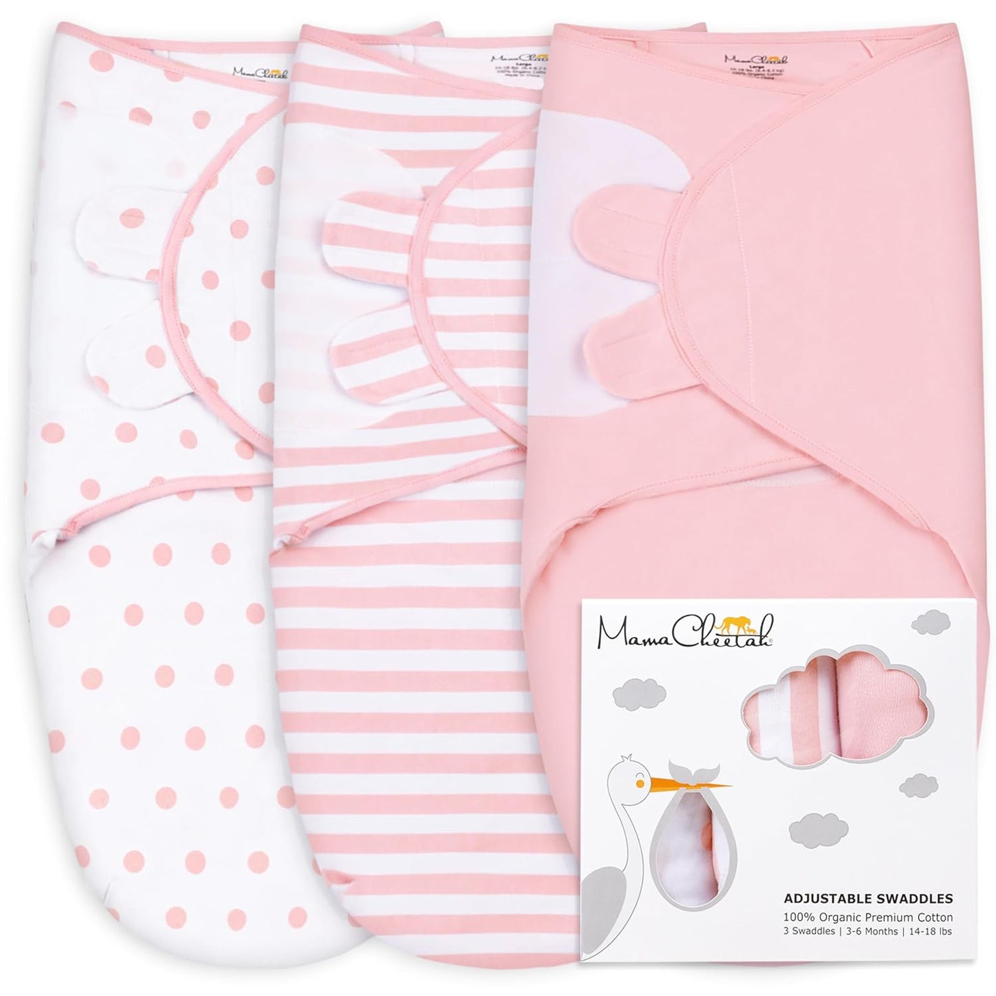 Mama Cheetah Baby Swaddle Blanket for 3-6 Month Infants