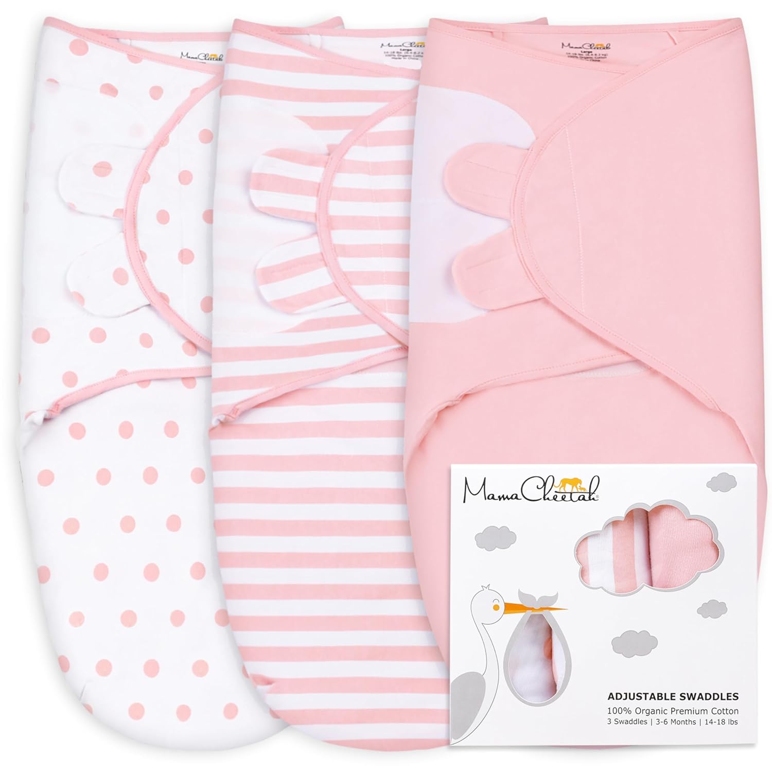 Mama Cheetah Baby Swaddle Blanket for 3-6 Month Infants