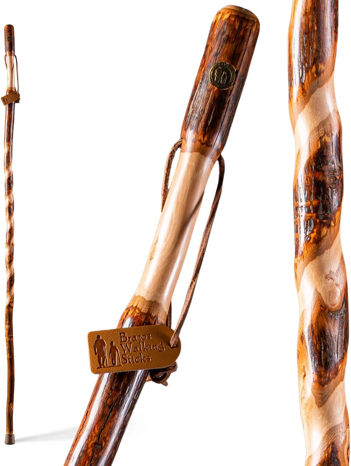 Brazos Twisted Hickory Walking Stick - Made in USA