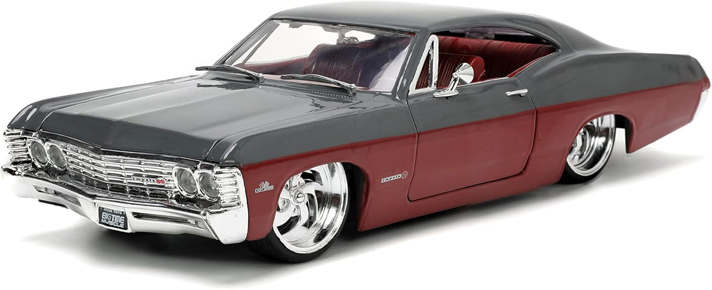 1967 Chevy Impala SS Die-cast Car - Classic Muscle in Gray/Burgundy