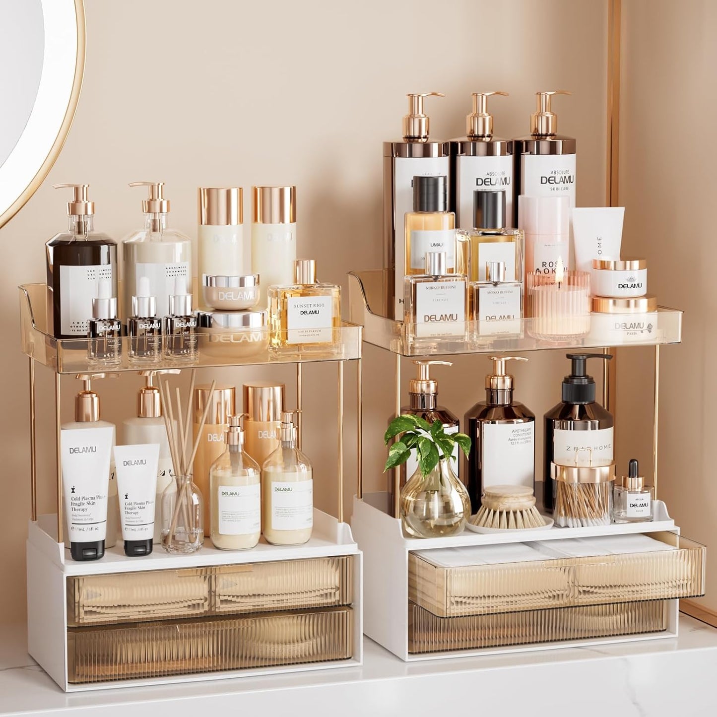 Delamu Bathroom Organizers and Storage for Makeup and Skincare