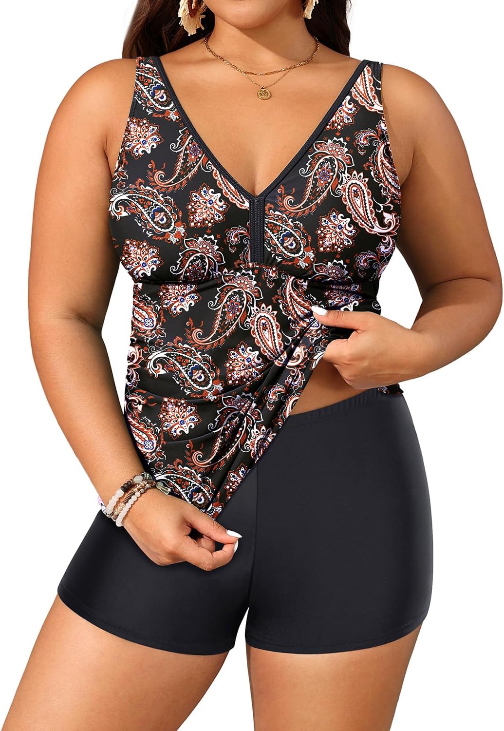 Yonique Womens Plus Size Swimsuits with Shorts for Comfort