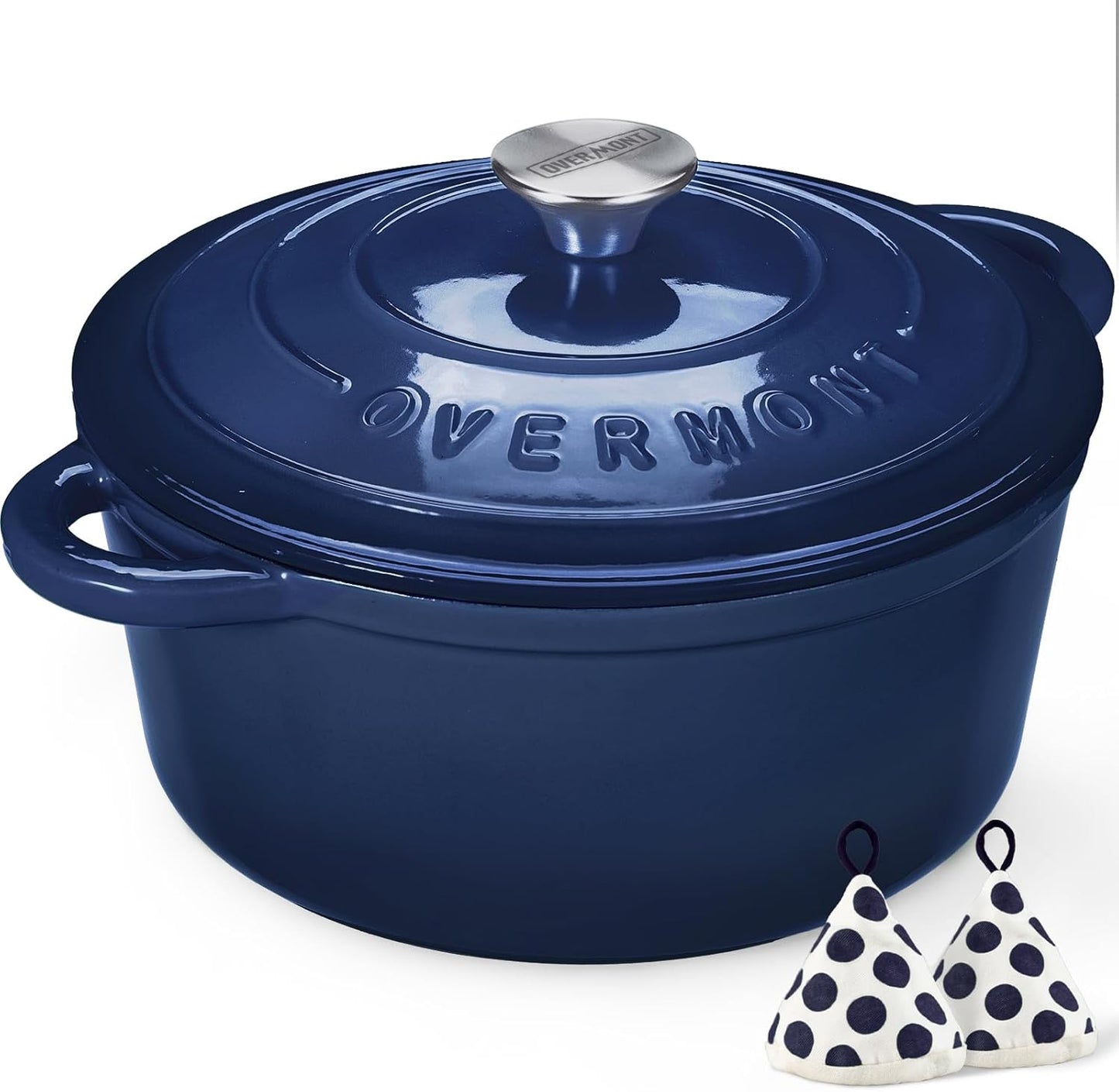 Overmont Enameled Cast Iron Dutch Oven - 5.5QT Heavy-Duty Pot