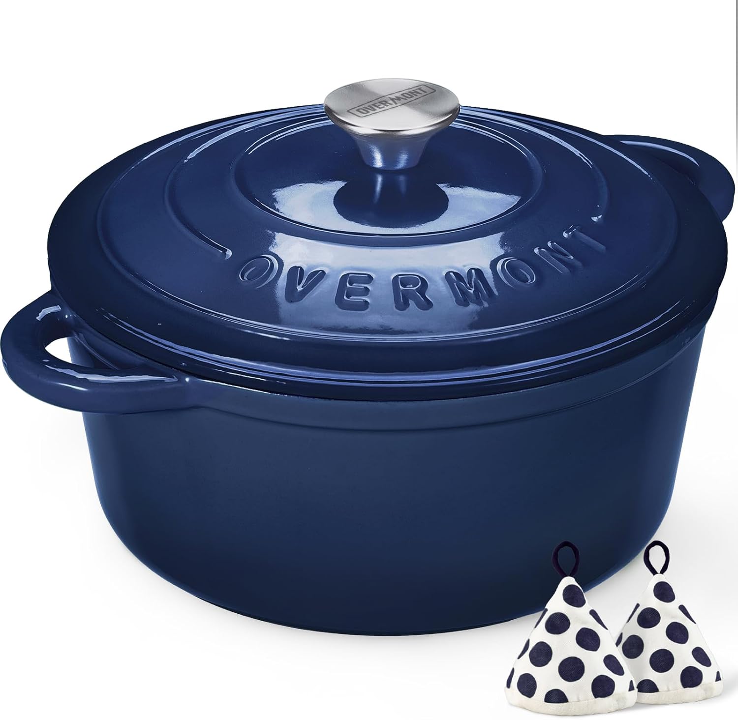 Overmont Enameled Cast Iron Dutch Oven - 5.5QT Heavy-Duty Pot