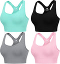Adjustable Sports Bras 3/4 Pack Racerback High Support - Padded