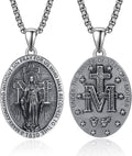 ADMETUS 925 Sterling Silver Patron Saint Necklace - Miraculous Medal