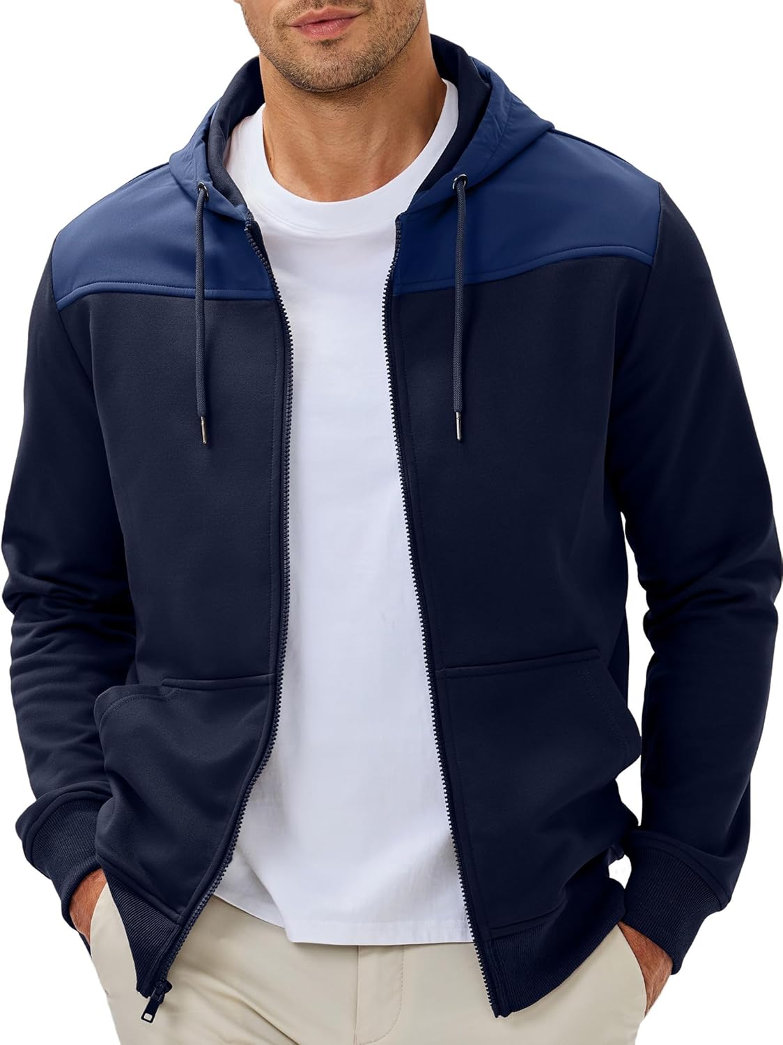 JMIERR Men Hoodie Zip Up Casual Warm Jacket for Fall Hiking