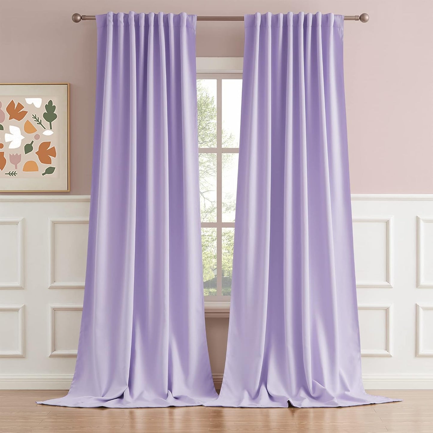 DUALIFE Lavender Room Darkening Curtains for Maximum Privacy