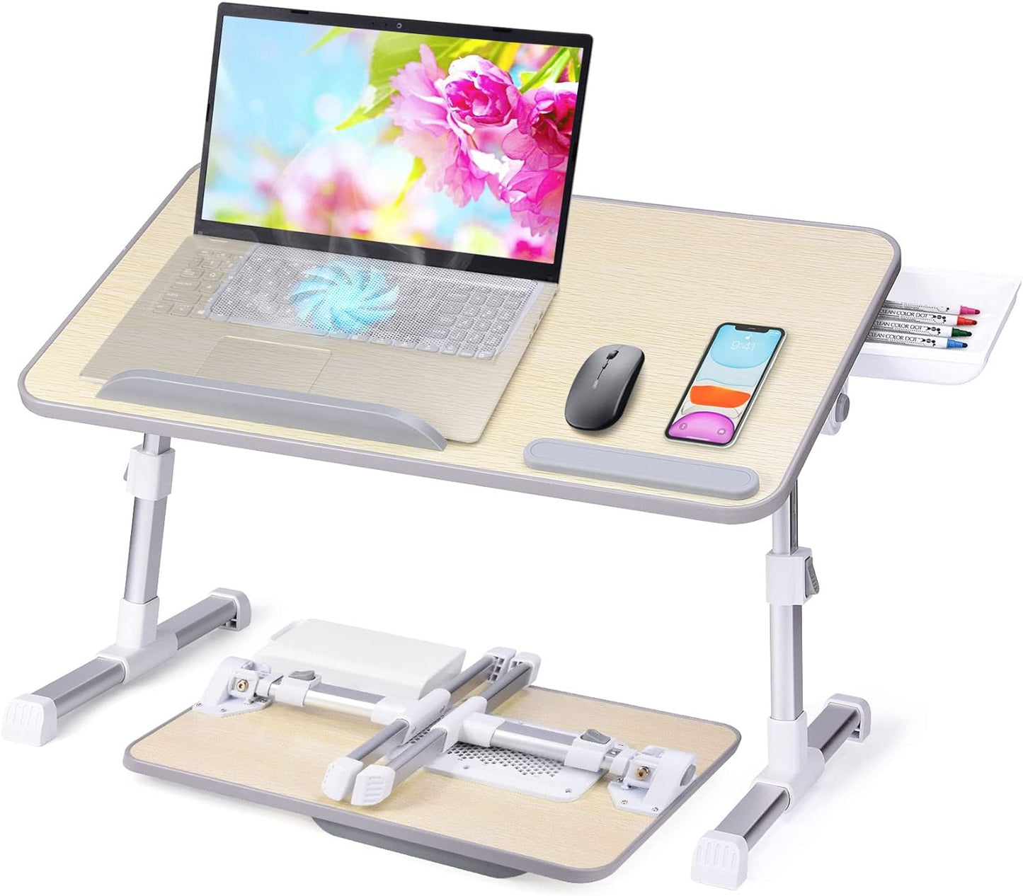 Folding Laptop Desk with Cooling Fan - Slendor