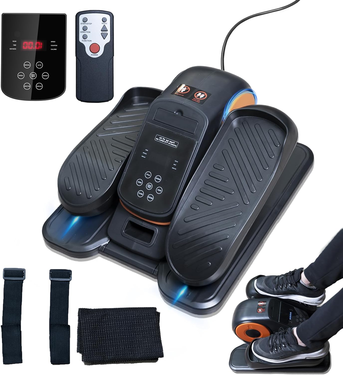 Quiet Ellipse Leg Exerciser - 12 Speeds, Remote Control, Portable