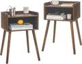 MaxSmeo Night Stand Set 2 Mid Century Modern Side Table - Space-Saving