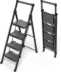 Step Ladder 4 Step Folding Ladder - Sturdy 900lb Capacity