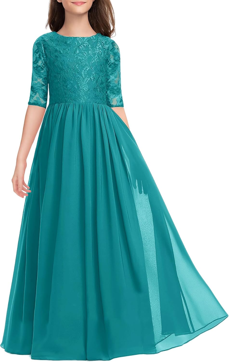 Elegant Vintage Lace Flower Girls Dress for Special Occasions
