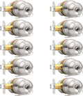 Probrico 10 Pack Keyed Alike Entry Knobs - Brushed Nickel Set