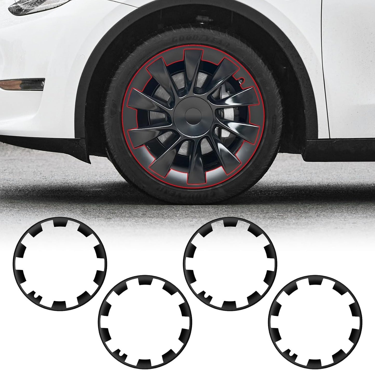 Fit for Tesla Model Y Rim Protector 20 Inch - 4 PCS Hubcaps