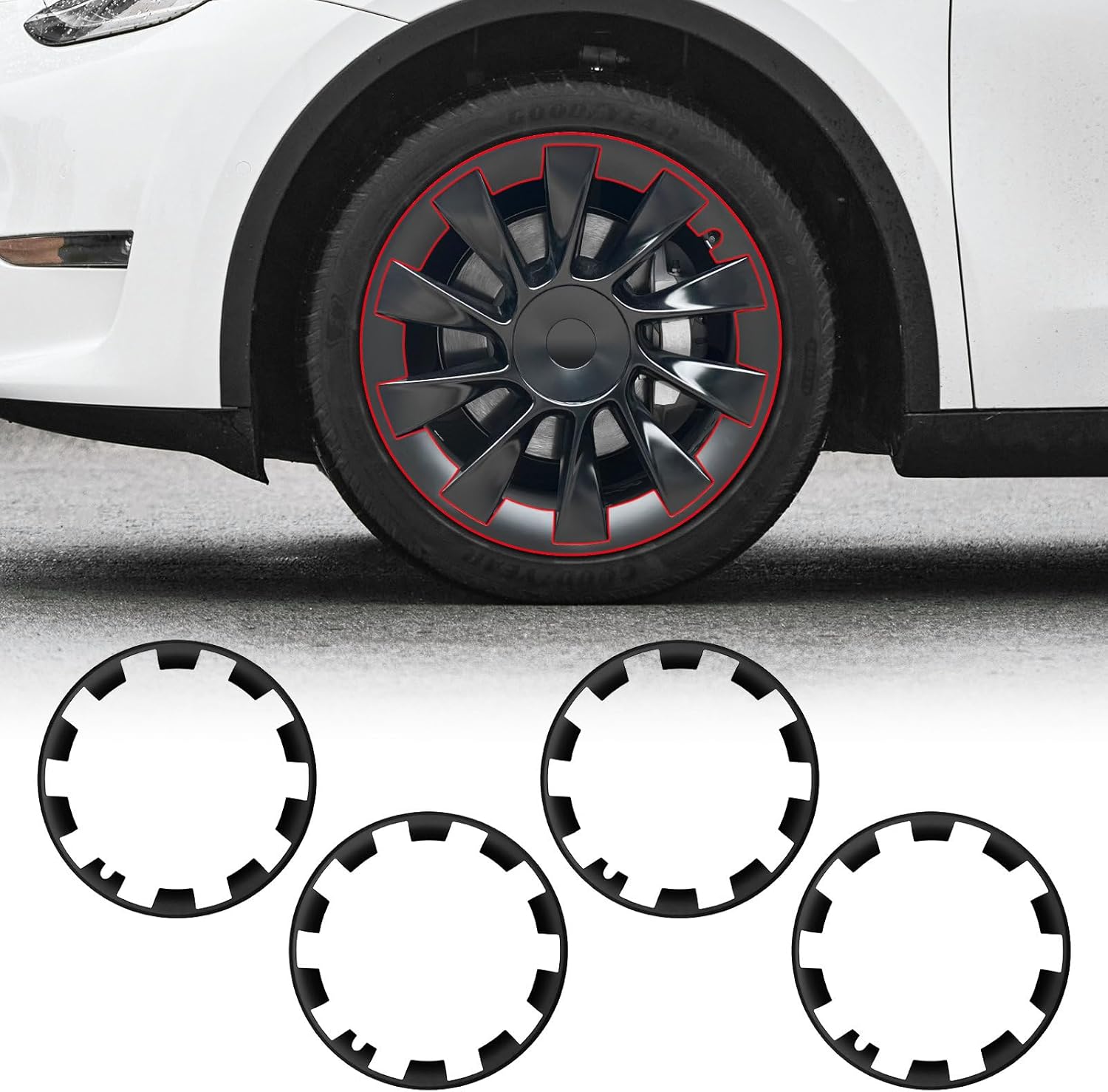 Fit for Tesla Model Y Rim Protector 20 Inch - 4 PCS Hubcaps