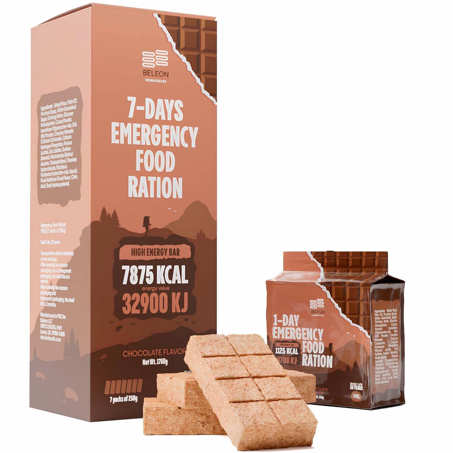 Emergency Food Supply 7-days Chocolate Biscuit Bars for Survival