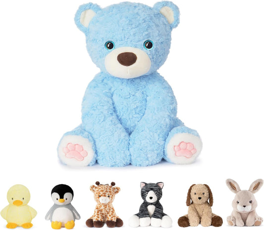 Giant Blue Weighted Teddy Bear Plush Toy for Kids and Adults