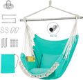 Hammock Swing Chair with Detachable Steel Support Bar - 500lbs
