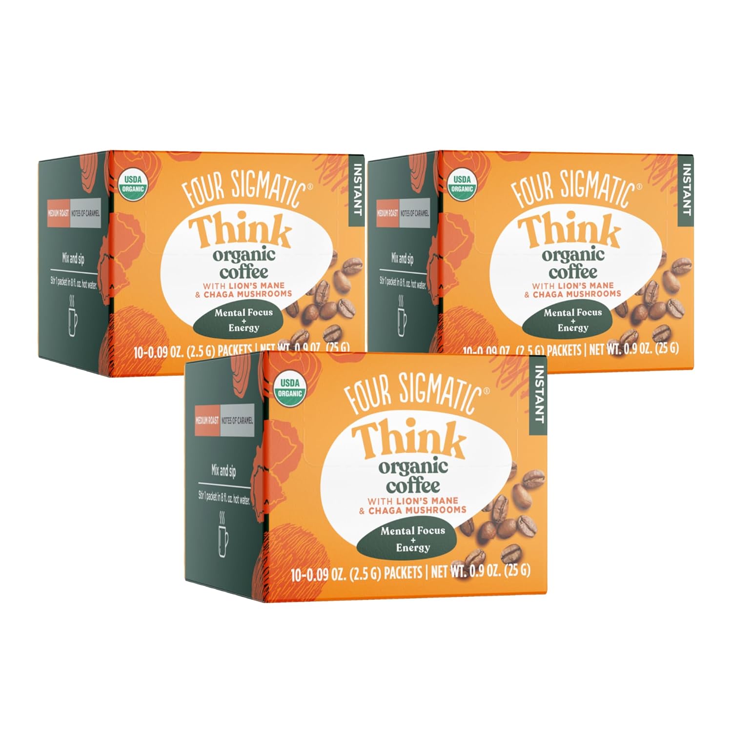 Four Sigmatic Lion's Mane Coffee Boost | Focus | 30 Pack