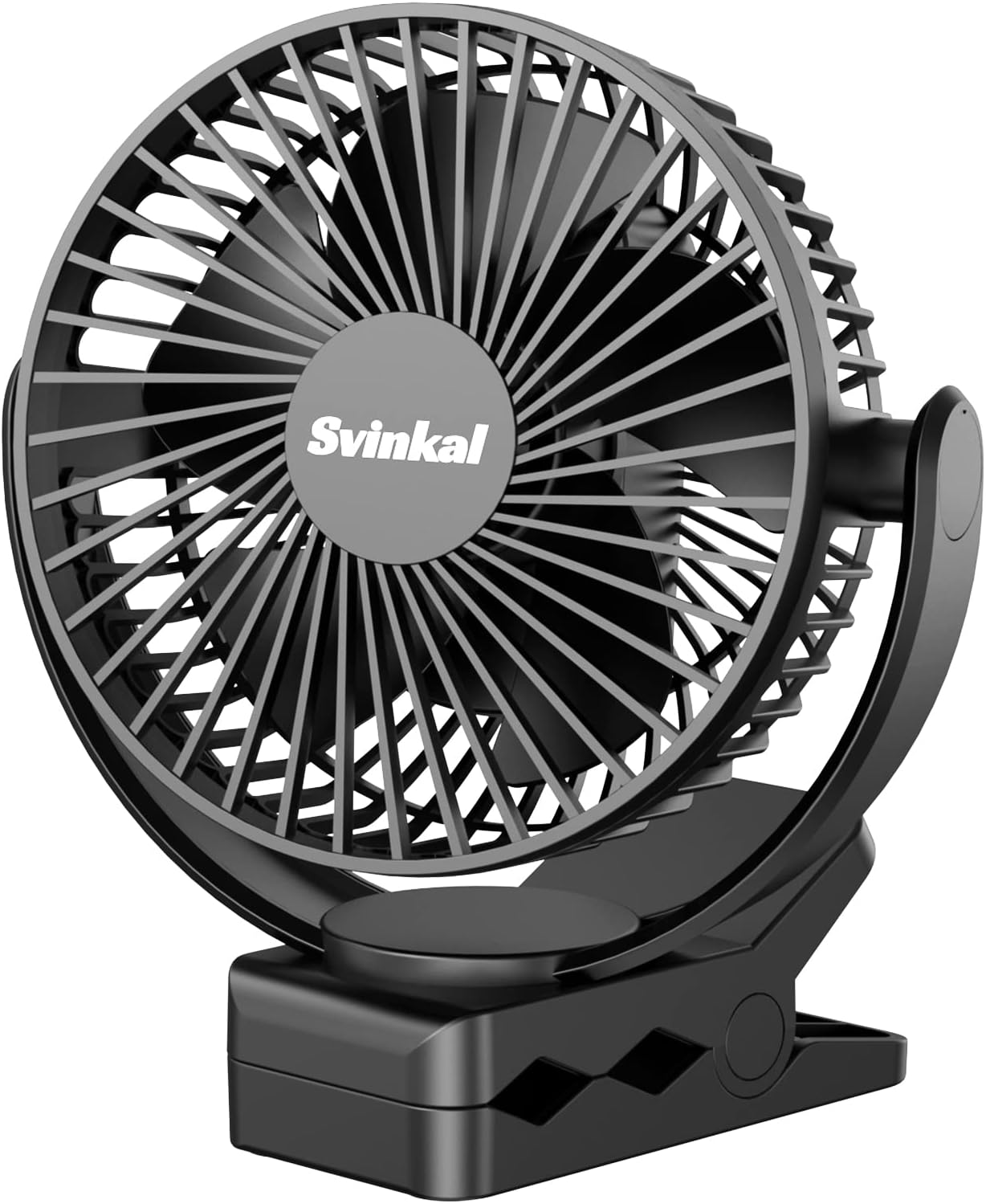 Svinkal Portable USB Fan - 5000mAh Battery, Suction Fixation, 3 Speeds, 720 Rotation