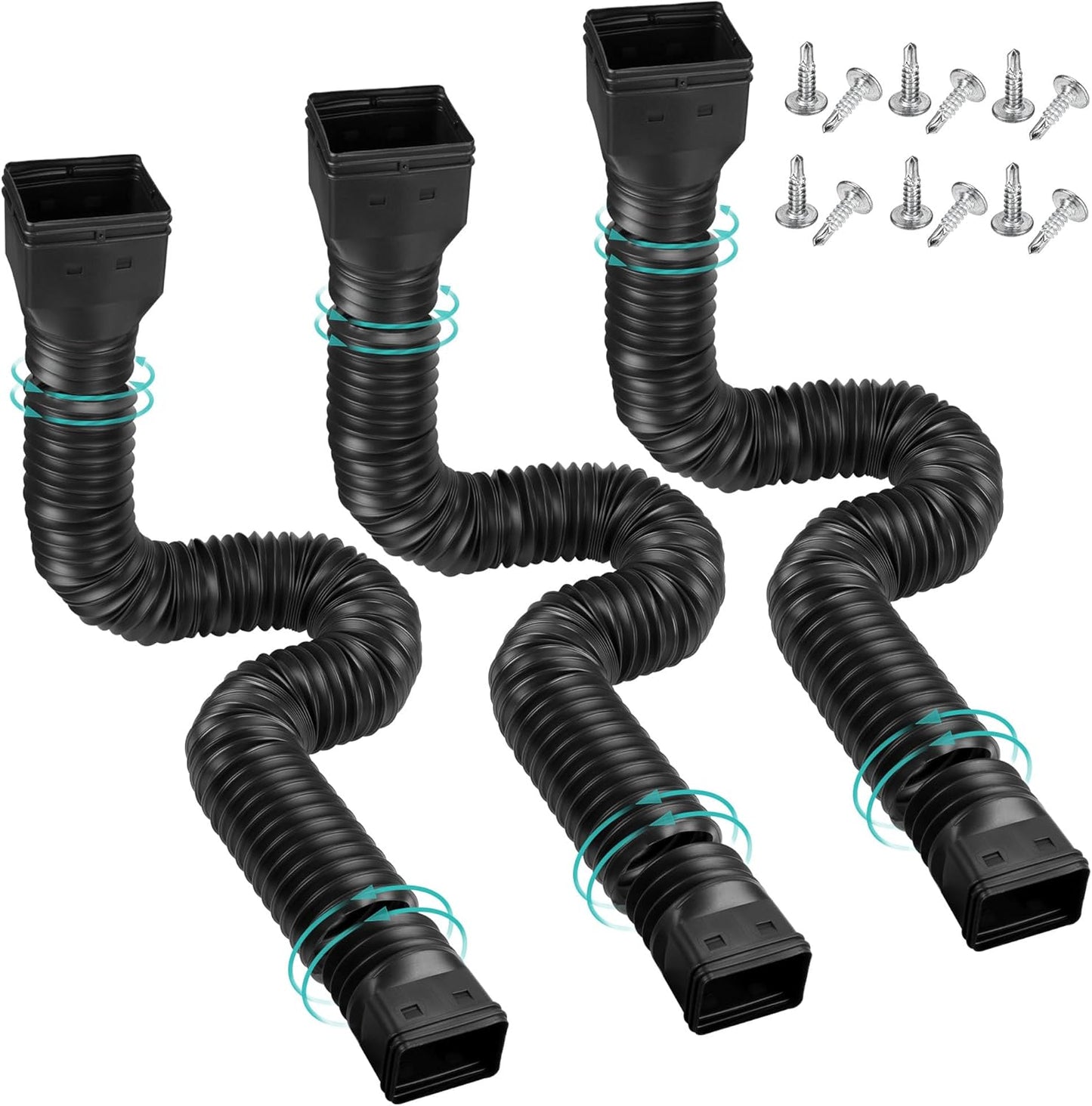 3 Pack Rain Gutter Downspout Extensions for Effective Drainage