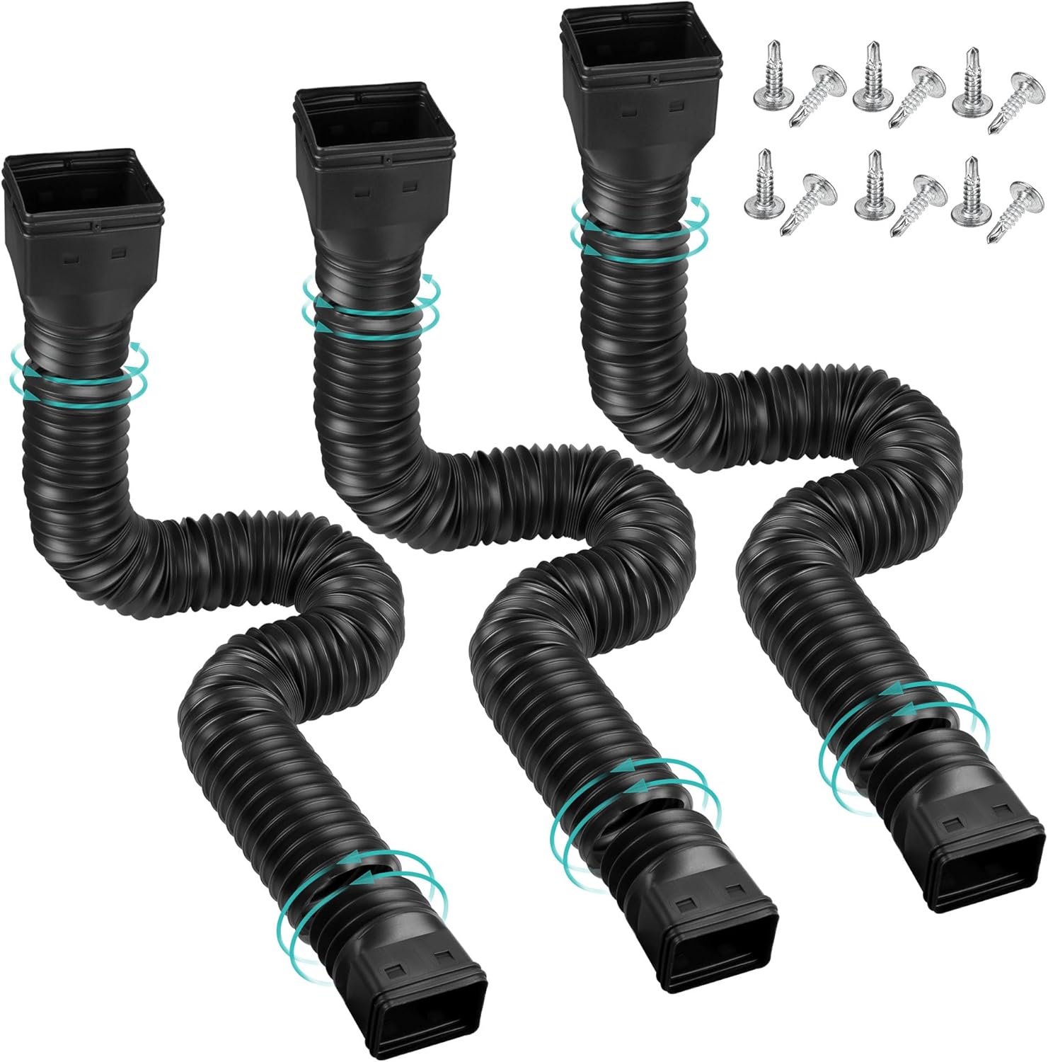 3 Pack Rain Gutter Downspout Extensions for Effective Drainage