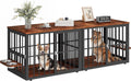 77.6 in Large Corner Dog Crate Furniture for 2 Dogs