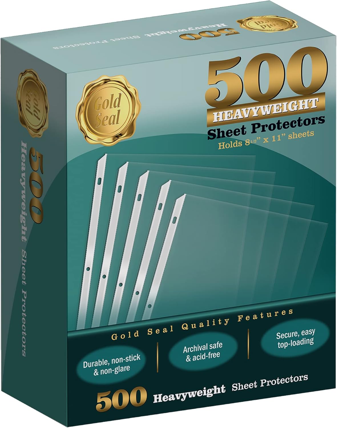 GOLD SEAL Clear Heavyweight Poly Sheet Protectors for 8.5 in x 11 in
