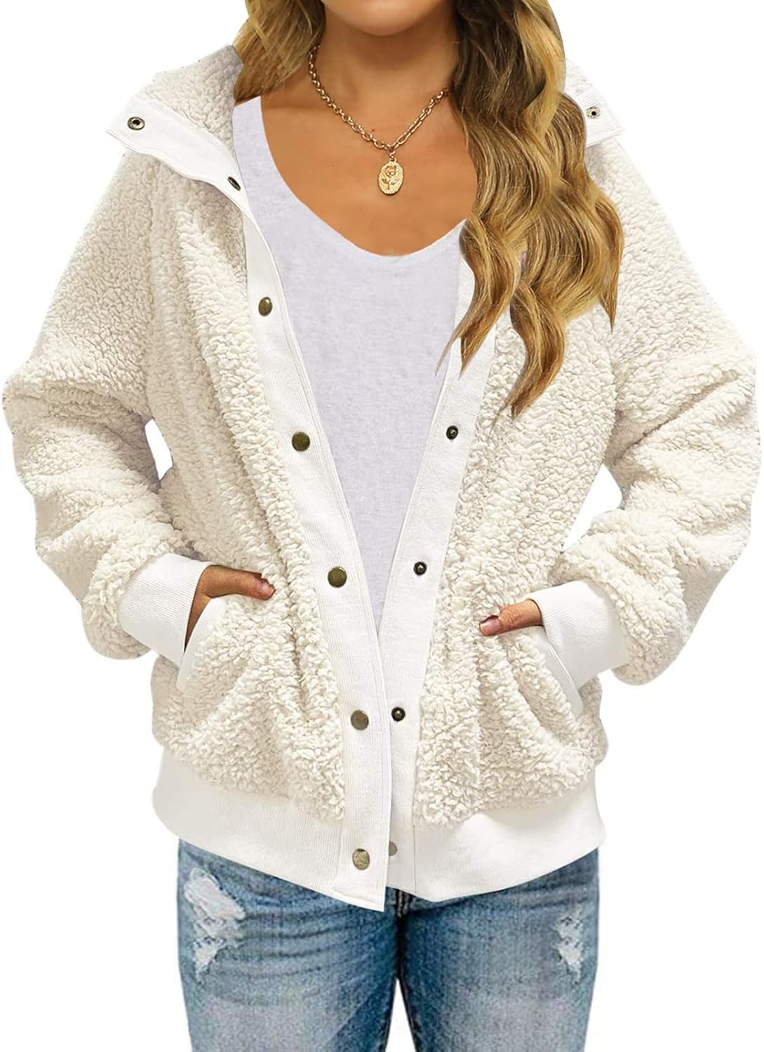 Fleece Sherpa Jacket for Women - Cozy Warm Outerwear