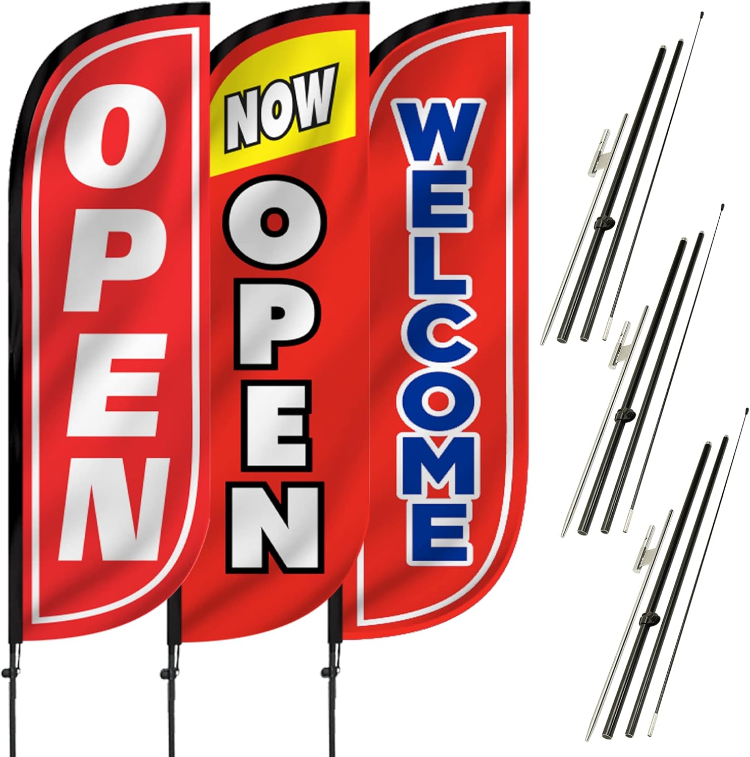 LookOurWay Feather Flag Pole Kit for Grand Opening Events