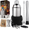 Aozita 24oz Stainless Steel Cocktail Shaker Set - Professional Bartender Kit